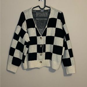 Checkered Pattern Cardigan